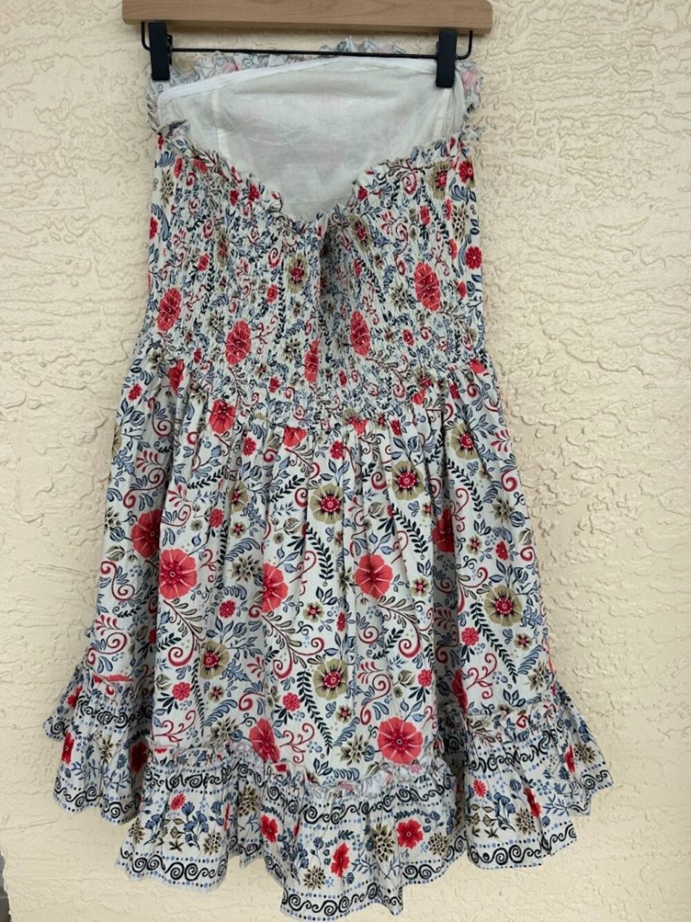 Anthropologie Forever That Girl Strapless Mini Dress L Floral Ruffle Boho - Picture 4 of 14